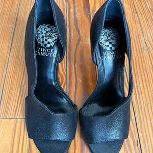 Vince Camuto Black Open-Toe Heels